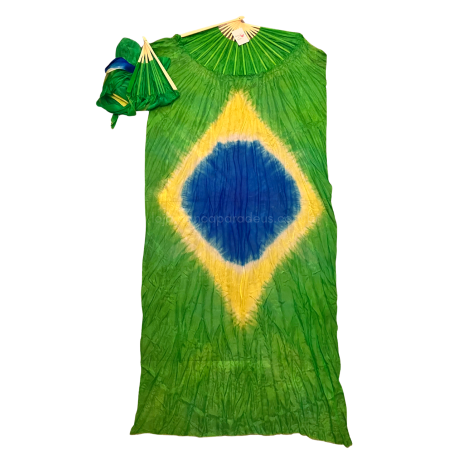 Par Leque Dança Fan Véu Brasil - Edição Especial