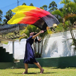 Fan Véu 2 em 1 Voi Poi Giratório